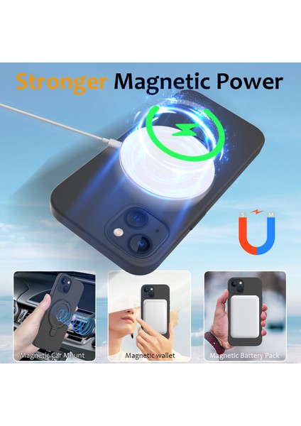 Iphone 15 Manyetik Telefon Kılıfı Yüzük Tutucu Kickstand Sırt Kapak Black Gri (Yurt Dışından) modelleri