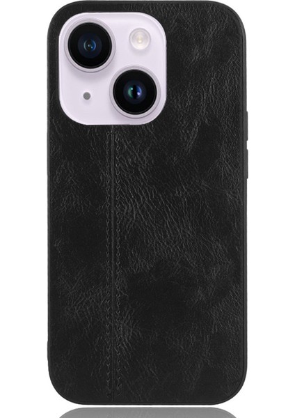 Iphone 15 Plus Telefon Kapağı Dikiş Hattı Pu Deri Kaplı Pc+Tpu Şok Geçirmez Kasa-Siyah (Yurt Dışından) indirimleri
