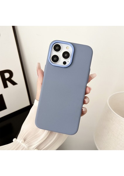 Iphone 15 Pro Matte Telefon Kılıfı Için Sabit Pc Metal Lens Çerçevesi Çizelge Anti-Kavrama Kavrama Gri (Yurt Dışından)