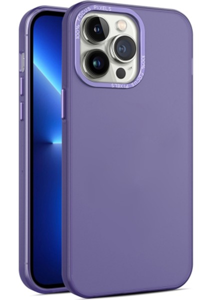 Pc+Tpu Iphone 15 Pro Alüminyum Alaşım Lens Çerçeve Koruması Için Terre Mat Telefon Kılıfı Geri Kapak-Dark Mor (Yurt Dışından)