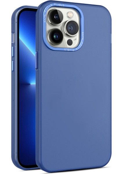 Pc+Tpu Iphone 15 Pro Alüminyum Alaşım Lens Çerçevesi Koruması Için Pc+Trevroment Mat Telefon Kılıfı Geri Kapak Mavisi (Yurt Dışından)