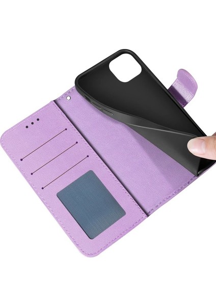Iphone 15 Plus Pu Pu Pu Deri Stand Manyetik Telefon Kapak Morası (Yurt Dışından)