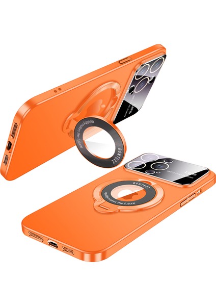 Iphone 15 Pro Maxafe-Orange ile Uyumlu iPhone 15 Pro Maksimum Kickstand Pc Kapağı (Yurt Dışından)