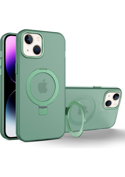 Iphone 15 Plus Için Ka Yumuşak Tpu+Pc Kasası, Magsafe-Green ile Uyumlu Kickstand Şok Geçirmez Telefon Kapağı (Yurt Dışından)