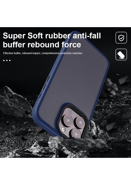 Iphone 15 Pro Case Back Protector Mat Tpu+Pc Telefon Kapak Black Için (Yurt Dışından)