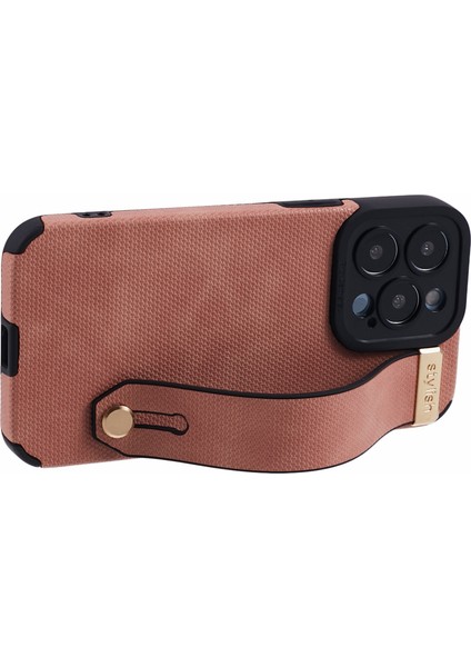Iphone 15 Pro Case Bilek Tasarımı Için Morandi Stil Tpu+Pu Deri Telefon Kapak-Pembe (Yurt Dışından) modelleri