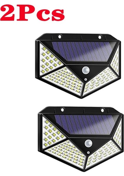 2 ADET-100LED LED Güneş Enerjili Duvar Işıkları Açık Güneş Lambası Pır Hareket Sensörü Bahçe Işık Için Güneş Enerjili Güneş Işığı Sokak Lambası (Yurt Dışından)
