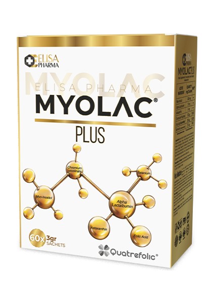 Myolac Plus 60 Saşe, Myo-inositol, Alfa-Laktalbumin, Astaksantin, Folik Asit, Krom Pikolinat, Selenyum İçeren Takviye Edici Gıda indirimleri