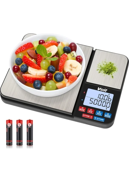 SC21 Hassas Mutfak Terazisi-Lcd Ekranlı Dijital Tartı-Paslanmaz Çelik Mutfak Ölçüm Tartısı 10KG/0,5KG & 1G/0,01G