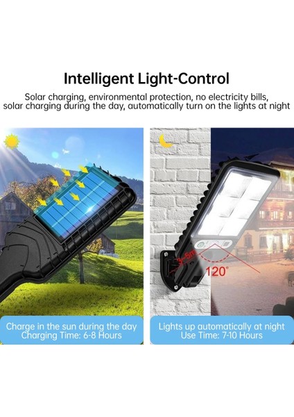 616-4 Cob LED Güneş Enerjili Sokak Lambası Açık Su Geçirmez 3 Mod Uzaktan Kumanda Pır Hareket Sensörü Güneş Lambası Bahçe Güvenlik Duvar Lambası (Yurt Dışından)