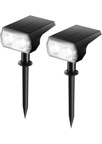 2 Adet-Beyaz Güneş Spot Işıklar 48 LED Güneş Peyzaj Rgb Işıkları 7 Aydınlatma Modu Su Geçirmez Havuz Bahçe Yard Ağacı Araba Yolu Veranda (Yurt Dışından)