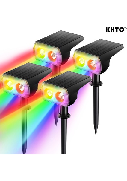 2 Adet-Beyaz Güneş Spot Işıklar 48 LED Güneş Peyzaj Rgb Işıkları 7 Aydınlatma Modu Su Geçirmez Havuz Bahçe Yard Ağacı Araba Yolu Veranda (Yurt Dışından) fiyatları