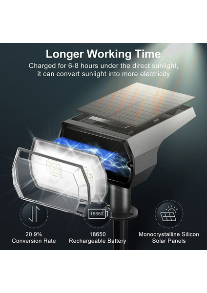 2 Adet-Beyaz Güneş Spot Işıklar 48 LED Güneş Peyzaj Rgb Işıkları 7 Aydınlatma Modu Su Geçirmez Havuz Bahçe Yard Ağacı Araba Yolu Veranda (Yurt Dışından) fırsatları