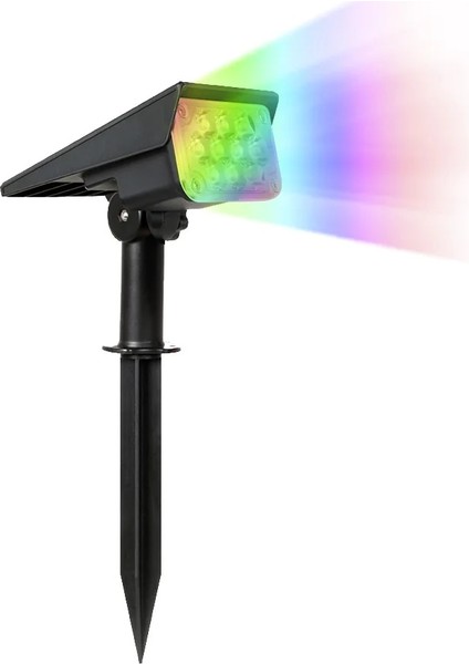 2 Adet Tarzı Rgb Pcs Güneş Enerjisi Işık Ayarlanabilir Işık Sıcaklığı Güneş Bahçe Işık Açık IP65 Solar Lamba Süper Parlak Güneş Spot Işığı (Yurt Dışından)