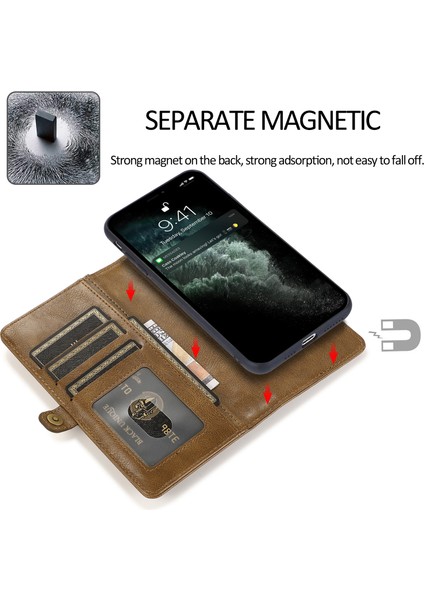 iPhone15 Plus Cep Telefonu Kılıfı Çıkarılabilir 2'si 1'ör Cüzdan Deri Kapağı Strap-Brown (Yurt Dışından) fiyatları