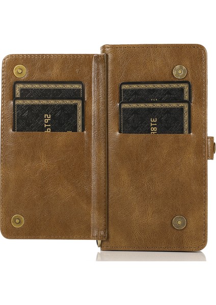 iPhone15 Plus Cep Telefonu Kılıfı Çıkarılabilir 2'si 1'ör Cüzdan Deri Kapağı Strap-Brown (Yurt Dışından) fırsatları