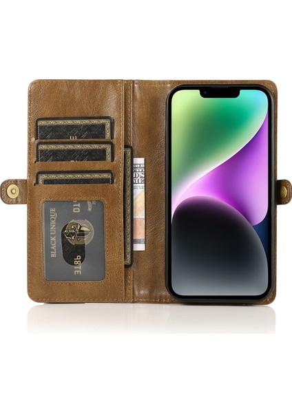iPhone15 Plus Cep Telefonu Kılıfı Çıkarılabilir 2'si 1'ör Cüzdan Deri Kapağı Strap-Brown (Yurt Dışından) indirimleri