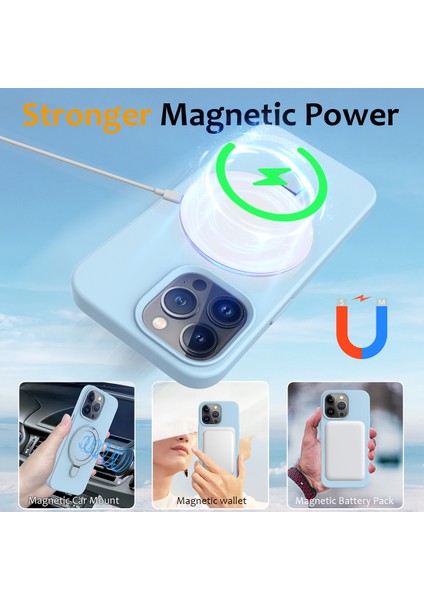 iPhone14 Pro Max Kickstand Case Pc+Silikon Kapağı Magsafe Sky ile Uyumlu Telefon Kılıfı (Yurt Dışından)