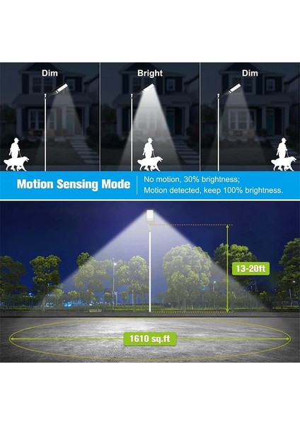 108COB 400 W Güneş Sokak Lambası Outdled Lümen Süper Parlak Hareket Sensörü Su Geçirmez IP66 Yard Garaj Bahçe Güneş Lambası (Yurt Dışından)