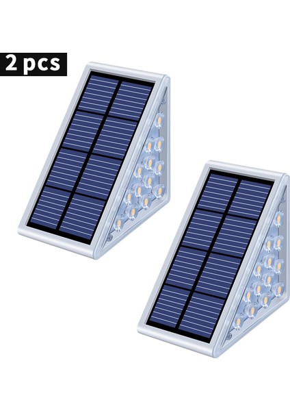 Beyaz Stil 2 Adet LED Dış Mekan Güneş Işığı Adım Lambası Lens Tasarımı Süper Parlak IP67 Su Geçirmez Anti-Hırsızlık Merdiven Işık Dekor Aydınlatma Bahçe Güverte (Yurt Dışından)
