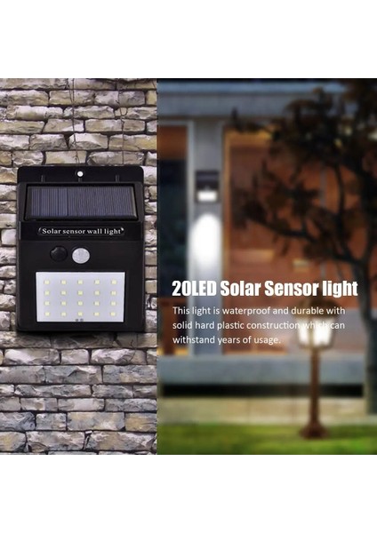 Sıcak 20 LED Güneş Işığı Açık Hareket Sensörü Şarj Güneş Duvar Işık Su Geçirmez Acil Durum LED Işığı Sokak Bahçe Sundurma Lambası (Yurt Dışından)