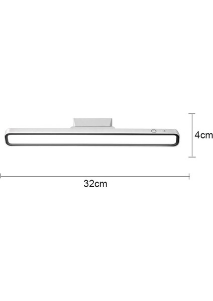 Beyaz Masa Lambası Asılı Manyetik Masa Lambası LED USB Şarj Edilebilir Kademesiz Karartma Kabine Dolap Dolap Gece Lambası (Yurt Dışından)