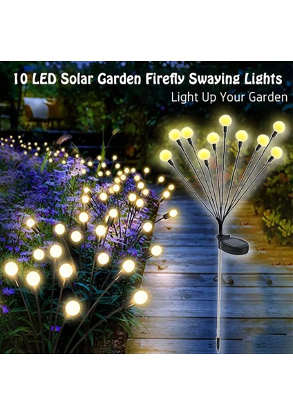 Çok Renkli Stil 10LED LED Güneş Işığı Bahçe Dekor Ateşböceği Işıkları 6ledled Dış Mekan IP65 Su Geçirmez Lamba Güneş Işığıyla Çalışan Noel Dekoracja Ogrodu (Yurt Dışından) fırsatları