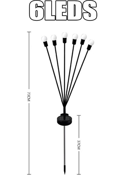 Çok Renkli Stil 6led LED Güneş Işığı Bahçe Dekor Ateşböceği Işıkları 6ledled Dış Mekan IP65 Su Geçirmez Lamba Güneş Işığıyla Çalışan Noel Dekoracja Ogrodu (Yurt Dışından)