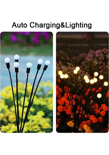Çok Renkli Stil 6led LED Güneş Işığı Bahçe Dekor Ateşböceği Işıkları 6ledled Dış Mekan IP65 Su Geçirmez Lamba Güneş Işığıyla Çalışan Noel Dekoracja Ogrodu (Yurt Dışından) indirimleri