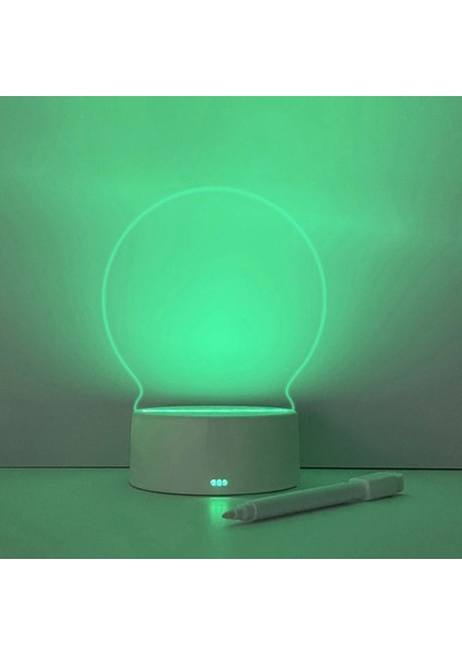 Dairesel LED Gece Lambası Not Panosu Mesaj Panosu Kalem USB Pil Gücü Tatil Işık Masaüstü Lamba Yatak Odası Dekoru Çocuk Hediye (Yurt Dışından)