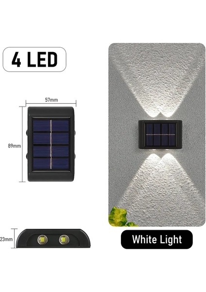 Hx-13-Beyaz Güneş Işığı Su Geçirmez Güneş LED Işık Açık Güneş Işığı Lambası Bahçe Sokak Peyzaj Balkon Dekor Güneş Duvar Lambası Açık (Yurt Dışından)