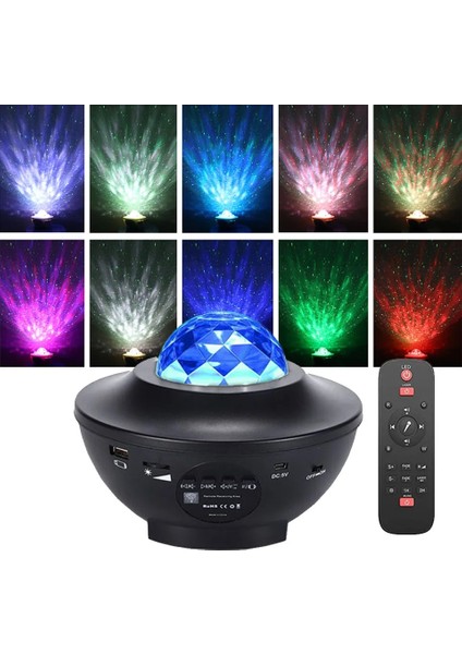 Z01 LED Yıldız Projektör Gece Lambası Okyanus Dalgası Galaxy Yıldızlı Gökyüzü Projektör Gece Lambası Müzik Bluetooth Hoparlör Çocuk Hediye Için Odası Dekor (Yurt Dışından) fiyatları