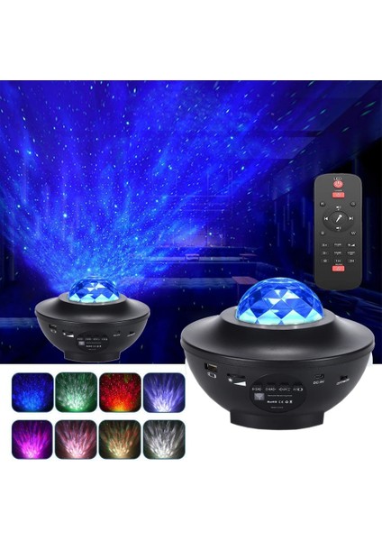 Z01 LED Yıldız Projektör Gece Lambası Okyanus Dalgası Galaxy Yıldızlı Gökyüzü Projektör Gece Lambası Müzik Bluetooth Hoparlör Çocuk Hediye Için Odası Dekor (Yurt Dışından) modelleri