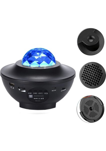 Z01 LED Yıldız Projektör Gece Lambası Okyanus Dalgası Galaxy Yıldızlı Gökyüzü Projektör Gece Lambası Müzik Bluetooth Hoparlör Çocuk Hediye Için Odası Dekor (Yurt Dışından) fırsatları