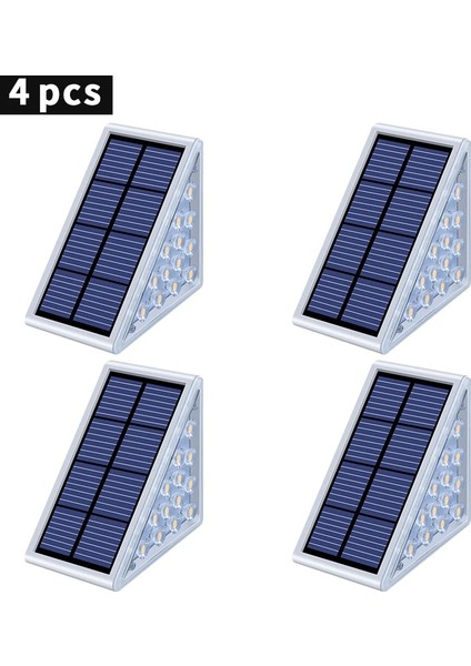 Rgb Stili 4 Adet LED Dış Mekan Güneş Işığı Adım Lambası Lens Tasarımı Süper Parlak IP67 Su Geçirmez Anti-Hırsızlık Merdiven Işık Dekor Aydınlatma Bahçe Güverte (Yurt Dışından)