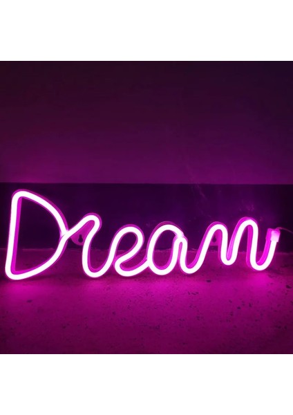 Rüya-Pembe LED Rüya Şekli Neon Burcu USB ve Pil Tarafından Desteklenmektedir Neon Lamba Duvar Oturma Odası Dekor Için Neon Işık Düğün Tatil Kaynağı Için (Yurt Dışından) fiyatları