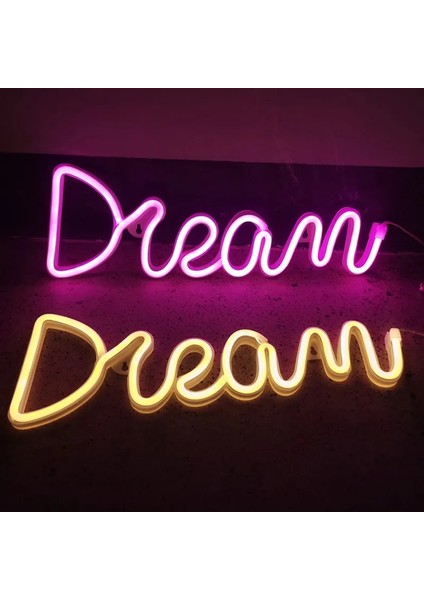Rüya-Pembe LED Rüya Şekli Neon Burcu USB ve Pil Tarafından Desteklenmektedir Neon Lamba Duvar Oturma Odası Dekor Için Neon Işık Düğün Tatil Kaynağı Için (Yurt Dışından) indirimleri