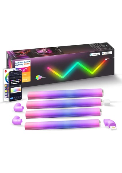 B Tarzı A LED Akıllı Duvar Işık Rgb Işık Çubuğu Btwıfıapp Kontrol Müzik Sync Dıy Gece Lambası Tv Yatak Odası Oyun Odası Bar Dekorasyon (Yurt Dışından)