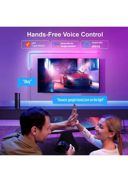 B Tarzı A LED Akıllı Duvar Işık Rgb Işık Çubuğu Btwıfıapp Kontrol Müzik Sync Dıy Gece Lambası Tv Yatak Odası Oyun Odası Bar Dekorasyon (Yurt Dışından)