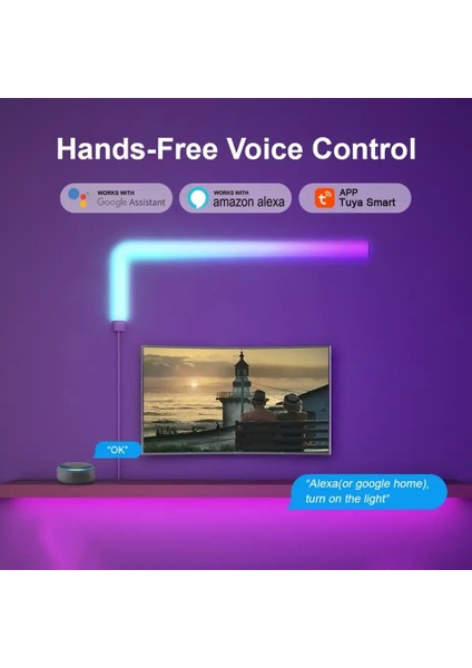 B Tarzı A LED Akıllı Duvar Işık Rgb Işık Çubuğu Btwıfıapp Kontrol Müzik Sync Dıy Gece Lambası Tv Yatak Odası Oyun Odası Bar Dekorasyon (Yurt Dışından)