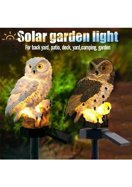 Beyaz Güneş Enerjili LED Baykuş Bahçe Işıkları Açık Güneş Işığı Baykuş Hayvan Pixie Çim Lambaları Süs Su Geçirmez Lamba Benzersiz Güneş Işıkları (Yurt Dışından)
