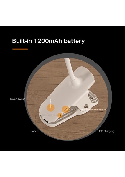 Beyaz LED Kelepçe Masa Lambası Esnek Boynu Katlanır Dokunmatik Karartma Şarj Masa Lambası Kitap Yatak Ofis ve Bilgisayar Için Lamba Üzerinde Klips (Yurt Dışından) indirimleri