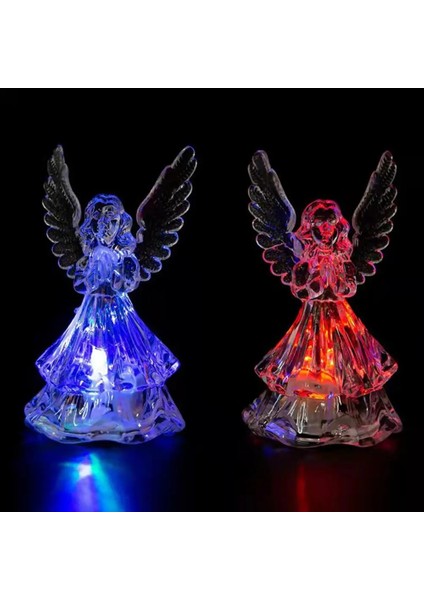 Melek Çekici Başucu Lambası Akrilik Gece Lambası Şeffaf Dekoratif 3D Melek Lamba Parti Parlayan Dekorasyon (Yurt Dışından)