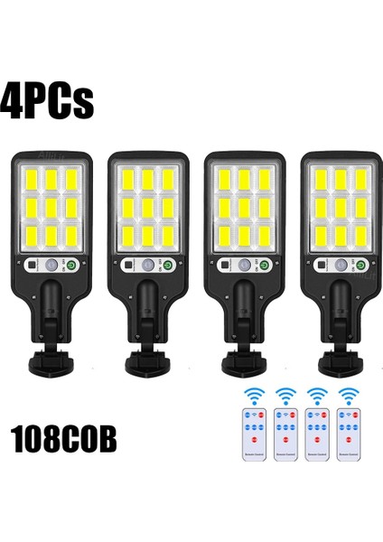 108COB-4PC 1 ~ Olar Sokak Lambaları Açık Güneş Lambası 3 Modlu Su Geçirmez Hareket Sensörü Güvenlik Aydınlatma Bahçe Veranda Yolu Yard Için (Yurt Dışından)
