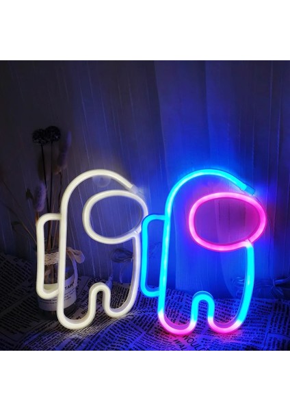 Beyaz Stil Rgb LED Neon Lamba Burcu Astronot Oyun Lambası Neon Duvar Işıkları Gece Lambası Odası Tatil Partisi Dekoru Için Serin Doğum Günü Noel Hediyesi (Yurt Dışından)