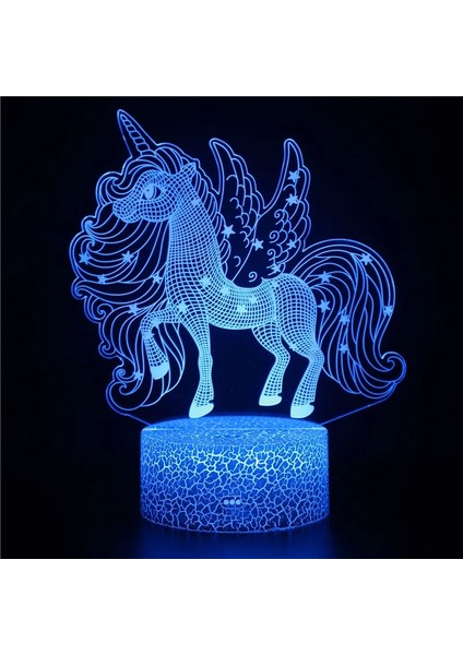 MY1169 Tarzı MY1169 Nighdn 3D LED Unicorn Gece Lambası Işık Çocuklar Için Hediyeler Unicorn Lamolors Uzaktan Kumanda ile Değişim Sevgililer Günü Hediyesi Doğum Günü (Yurt Dışından)