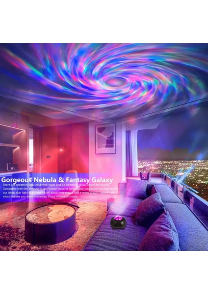 Akıllı Galaxy Projektör LED Yıldız Projektör Oyun Odası Yatak Odası Dekorasyon Gece Lambası Yıldızlı Gökyüzü Lazer Yıldız Projektör Lambası Hediye (Yurt Dışından) fiyatları