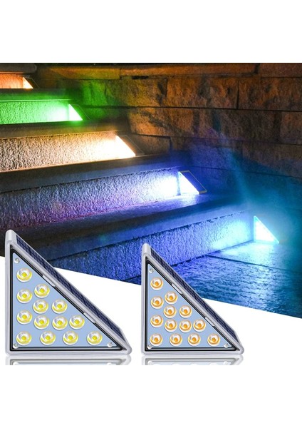 Rgb Stili 1 Parça LED Dış Mekan Güneş Işığı Adım Lambası Lens Tasarımı Süper Parlak IP67 Su Geçirmez Anti-Hırsızlık Merdiven Işık Dekor Aydınlatma Bahçe Güverte (Yurt Dışından) fiyatları