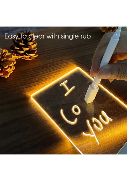 Dairesel LED Gece Lambası Not Panosu Mesaj Panosu Kalem USB Pil Gücü Tatil Işık Masaüstü Lamba Yatak Odası Dekoru Çocuk Hediye (Yurt Dışından) fırsatları
