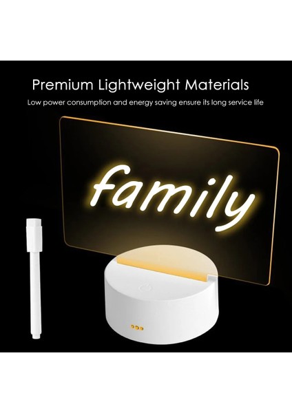 Dairesel LED Gece Lambası Not Panosu Mesaj Panosu Kalem USB Pil Gücü Tatil Işık Masaüstü Lamba Yatak Odası Dekoru Çocuk Hediye (Yurt Dışından) indirimleri